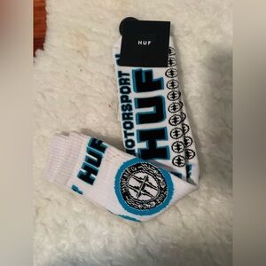 New Huf Men’s White 2002 Motor Sport Long Socks Unisex
